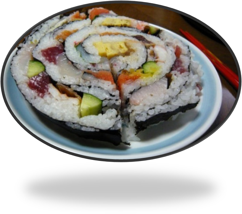 Sushi gigante no restaurante Umekawa